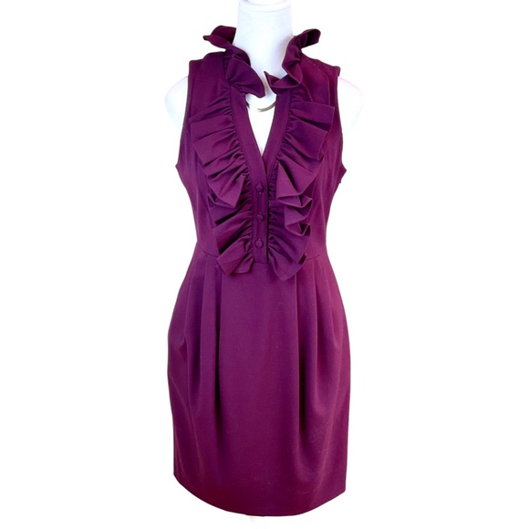 Marc New York Dresses & Skirts - Marc New York Dress Ruffle Neck Knit Wine (6)
